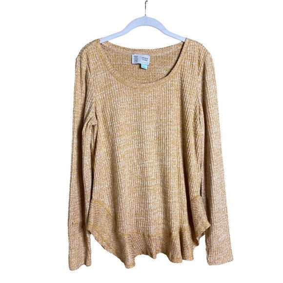 Anthropologie Sweaters - Anthropologie Saturday Sunday yellow ruffle top Long Sleeve Casual Fall Small￼